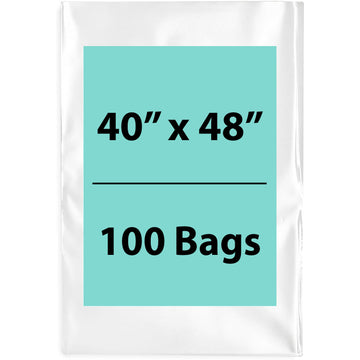 40X48 inches Clear Flat Poly Bags 1.5Mil Open Top (LDPE)